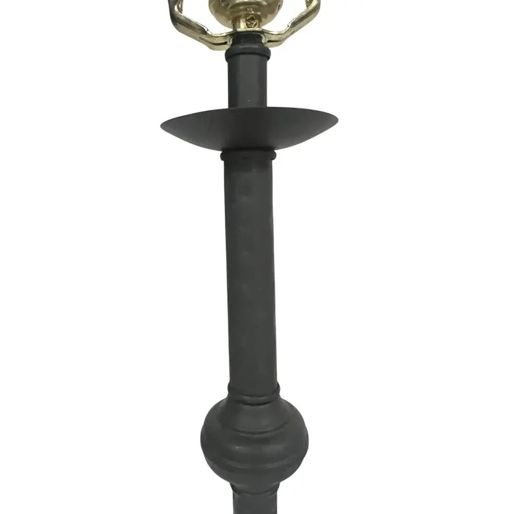 Pottery Barn Iron Tripod Table Lamp Three-Leg Black Modern Minimalist Design 30”
